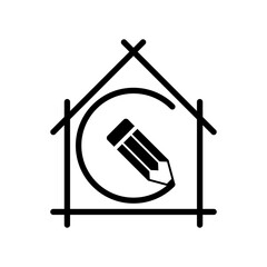House planning - project design - Vector flat icon 