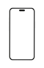 Minimal Phone Mockup — Realistic Front View Smartphone Design on Transparent Background