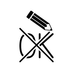 A pencil which marks the option ok