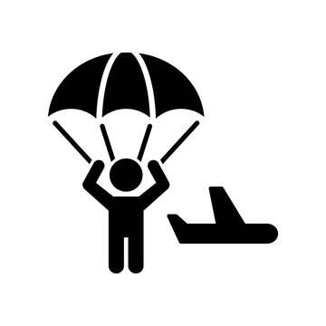 Parachuting concept - Minimal vector icon
