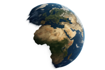 Planet earth globe showing global crisis, environmental damage, and climate change concept with transparent background