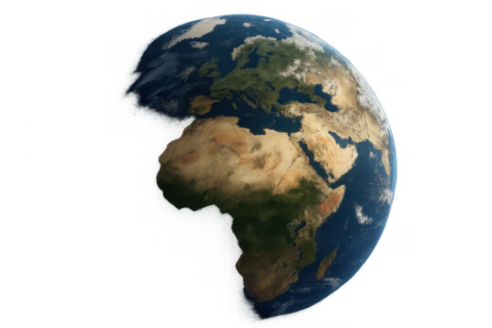 Planet earth globe showing global crisis, environmental damage, and climate change concept with transparent background - Powered by Adobe