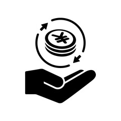 Money transfer services - Yen - Minimal modern icon