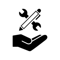 Wrench and pen - Design project icon