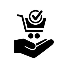 Obraz premium Check cart - Minimal modern icon