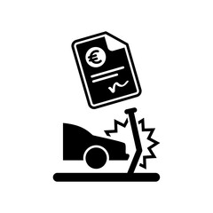 Car insurance payment - Euro - Vector web icon