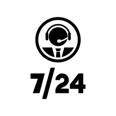 Phone assistance 7/24 - Vector web icon