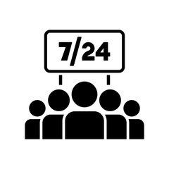 Obraz premium Team services 7/24 - Vector web icon