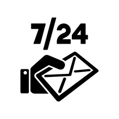 Mail services 7/24 - Vector web icon