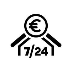 Banking services 7/24 - Vector flat icon
