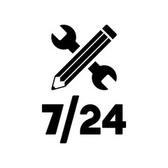 Assistance services 7/24 - Vector web icon
