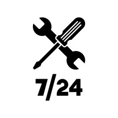 Assistance services 7/24 - Vector web icon