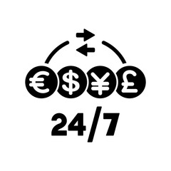 Steady money transfer service - Vector web icon