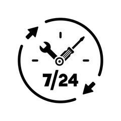 Full time technical assistance services - Vector web icon