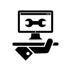 Computer assistance services - Vector web icon