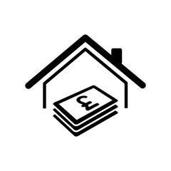 Real estate - Home cost - Vector web icon