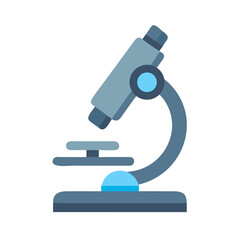 Illustration of a microscope in a flat style against a black background