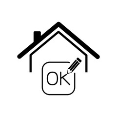 Real estate or hotel concept - Confirm of client decision - Vect