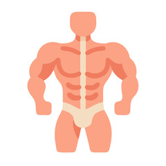 Fototapeta premium Graphic representation of a muscular figure demonstrating strength and fitness, isolated on black