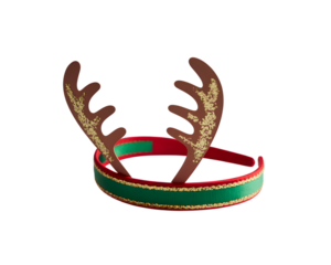 Festive Christmas reindeer antlers headband with sparkling glitter details, ideal for holiday celebrations, party costumes, and seasonal cheer. A vibrant accessory for winter fun.