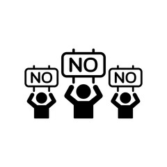 Popular manifestation with signboards - Vector web icon