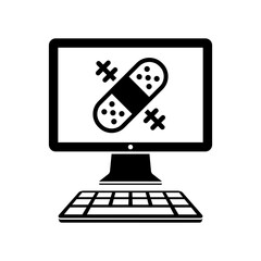 Cumputer repair assistance service - Vector web icon