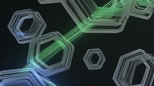 Abstract Hexagonal Network Interconnected Science and Technology