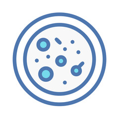 Petri dish illustration showcasing bacterial or cellular growth under laboratory conditions