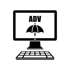Advertising protection for computer browser - Vector flat icon