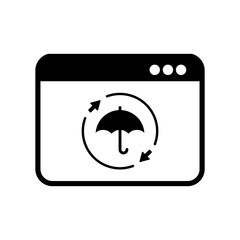 Full computer protection - Vector flat icon
