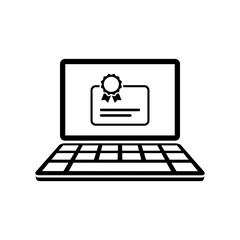 Computer web certificate - Vector flat icon © Myvector