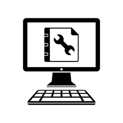 Assistance guide online - Vector flat icon