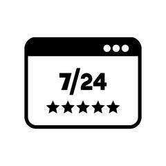Top rating for web services 7/24 - Vector flat icon
