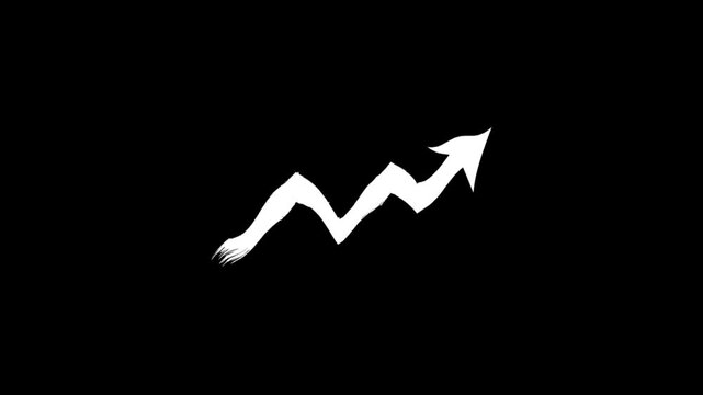 dynamic brush stock profit arrow animation. 