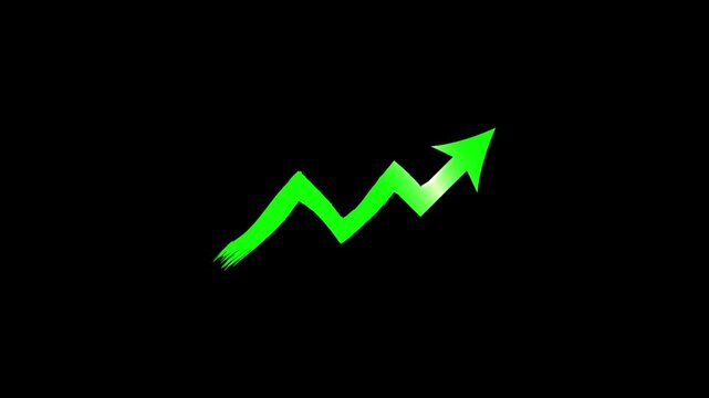 dynamic brush stock profit arrow animation. 
