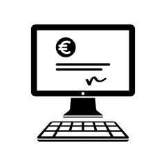 Financial document - Euro - Vector flat icon