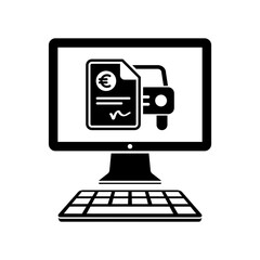Automotive online quote - Euro - Vector flat icon
