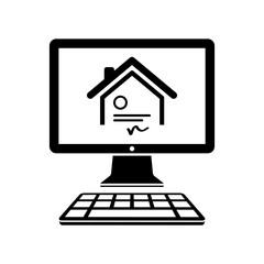 House - Online certificate - Vector flat icon