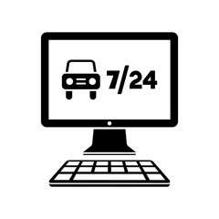 7/24 automotive web services - Vector flat icon