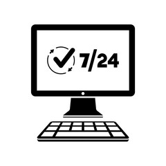 7/24 full web services - Vector flat icon