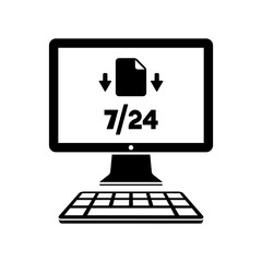 File transfer 7/24  - Vector flat icon