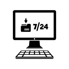 Download service 7/24 - Vector flat icon
