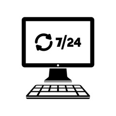 Daily full time updates - Vector flat icon