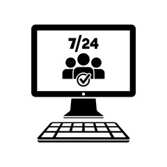 7/24 web team - Vector flat icon