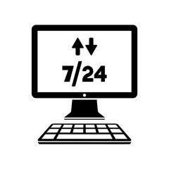 File transfer 7/24  - Vector flat icon