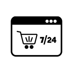 Online store 7/24 - Vector flat icon
