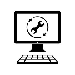 Full time computer repair or customize assistance - Vector flat 