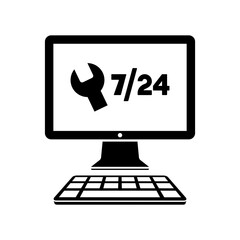 Steady services 24/7 - Vector flat icon