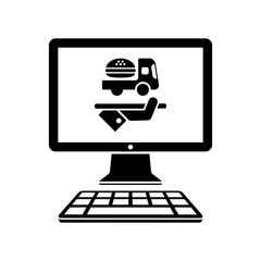 Fast food service online - Vector flat icon