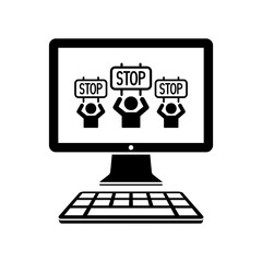 Stop" crowd - Vector icon for computer website or application"